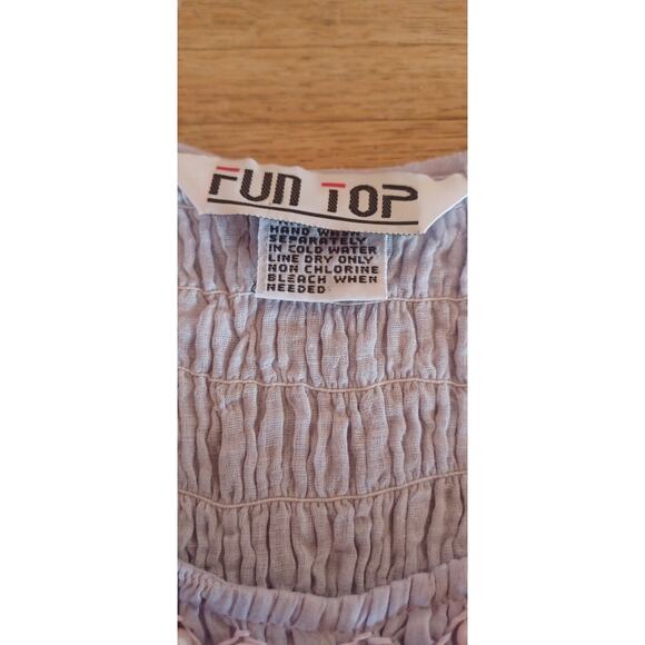 VTG FUN TOP Women's Size M Lavender Maxi Dress w/ Smocked top and fluttery skirt - Picture 7 of 10